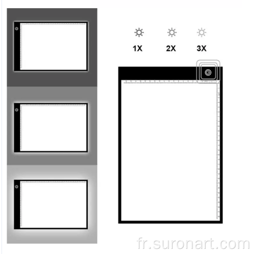 Planche à dessin de traçage réglable ultra mince A4 LED